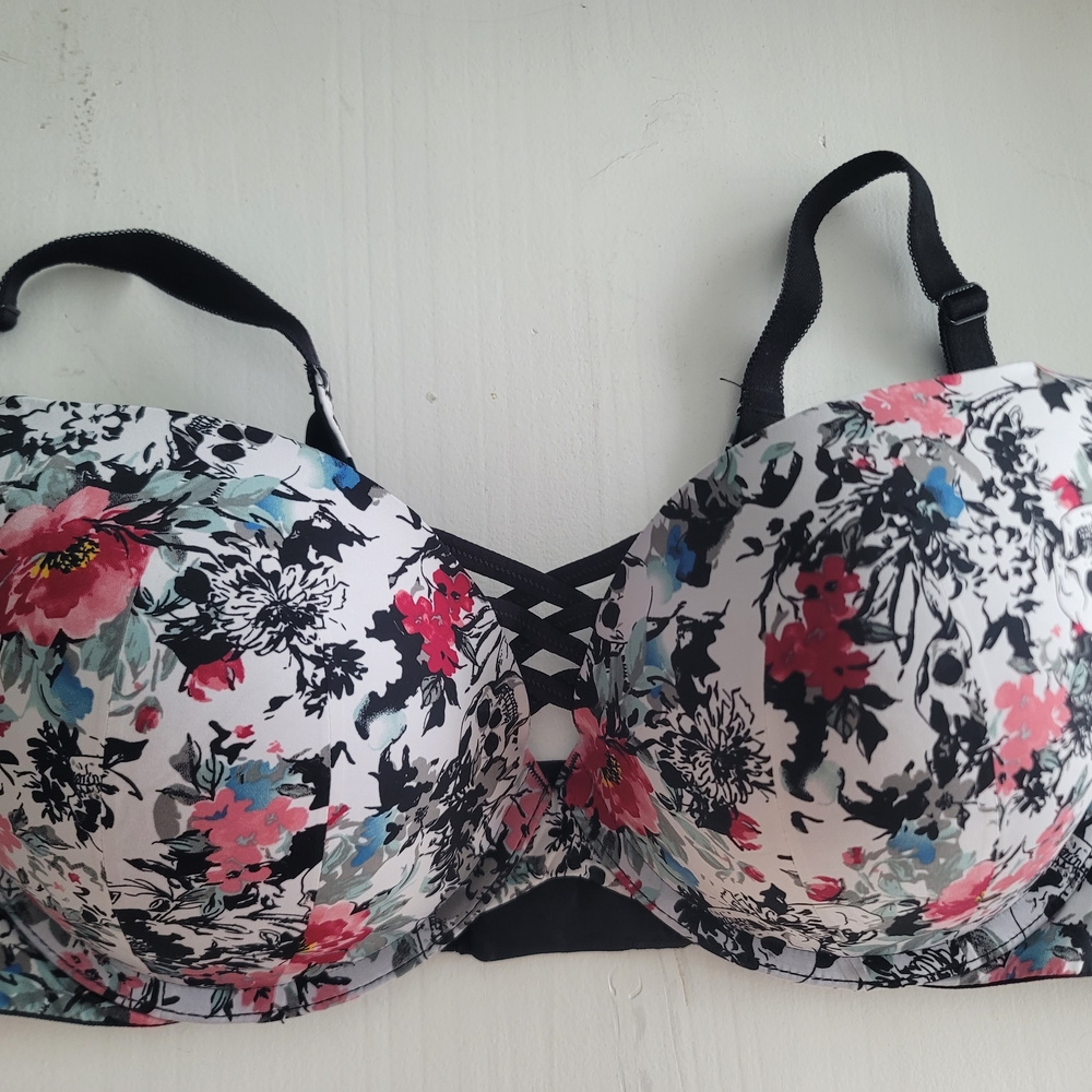 40D Torrid Curve Floral & Skull Print Push-up Bra